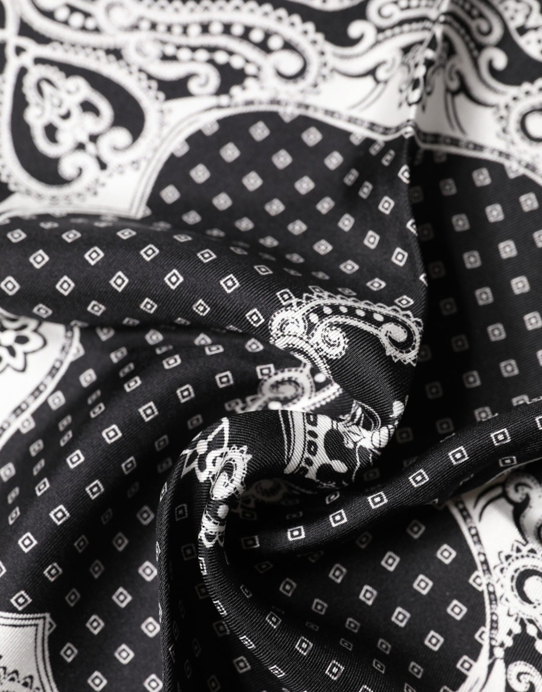 Dolce & Gabbana Black Bandana Print Square Handkerchief Scarf