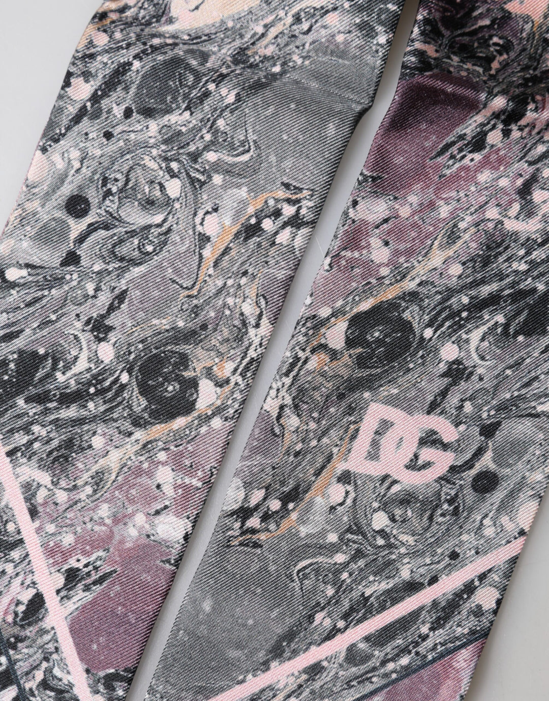 Dolce & Gabbana Multicolor Marble Neck Silk Wrap Foulard Scarf