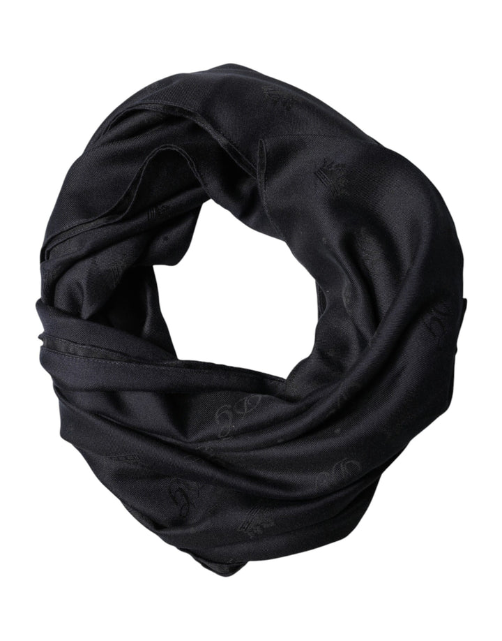 Dolce & Gabbana Black Lace Stole Silk NeckWrap Shawl Scarf