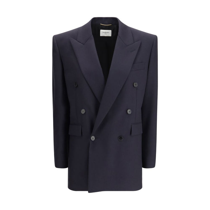 Saint Laurent Blue Wool Coat