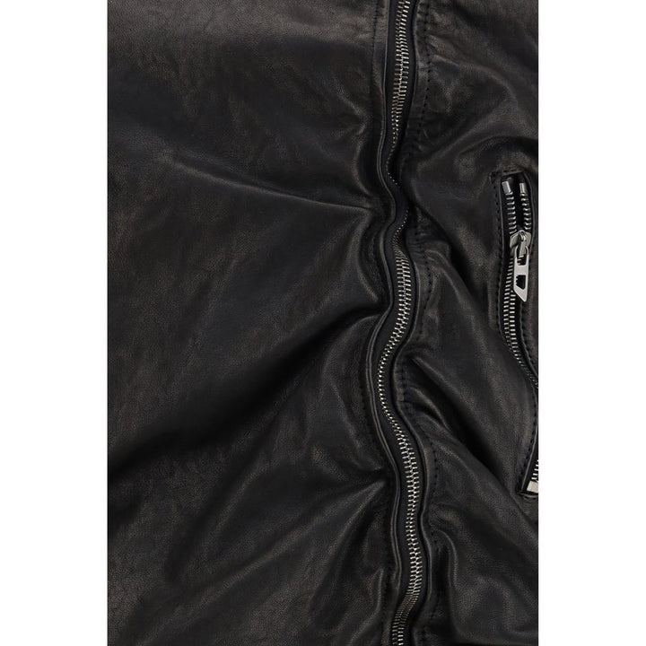Diesel Black Lamb Leather Biker Jacket