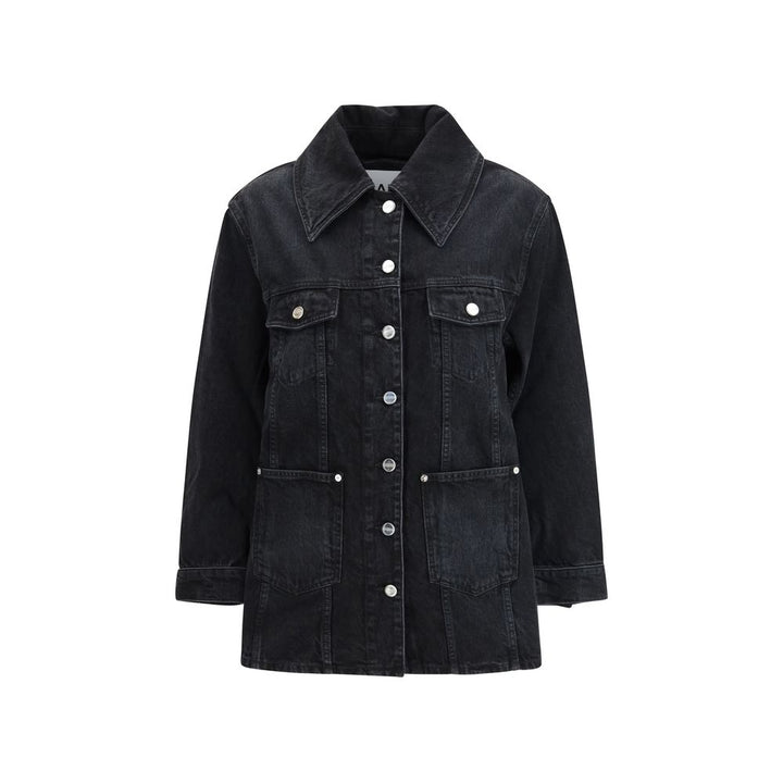 Ganni Black Cotton Denim Jacket
