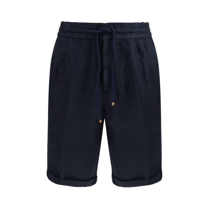 Brunello Cucinelli Blue Linen Bermuda Shorts