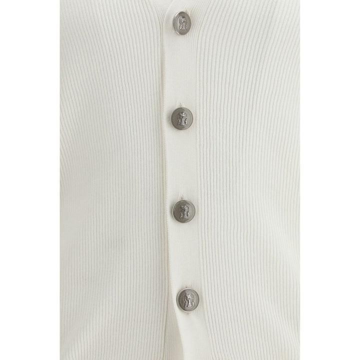 Brunello Cucinelli White Cotton Cardigan