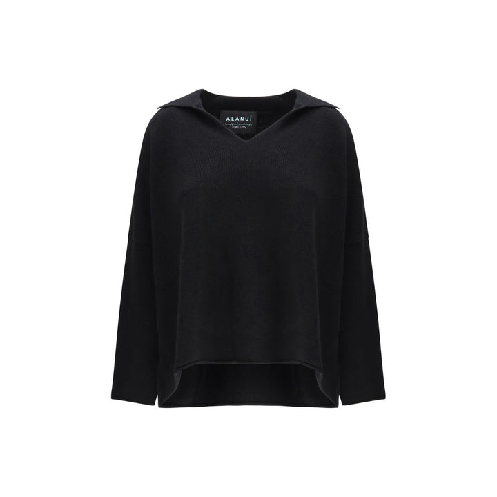 Alanui Black Cashmere Polo Shirt