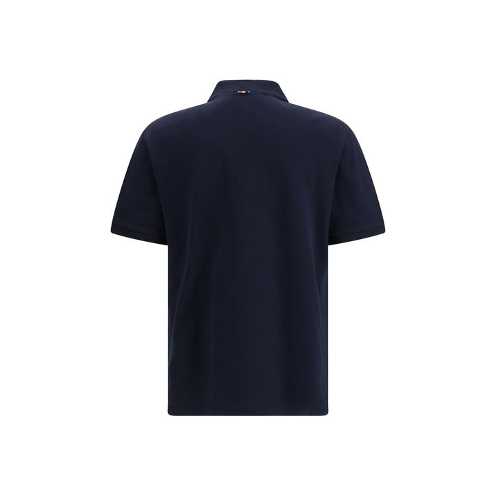 Thom Browne Blue Cotton Polo Shirt