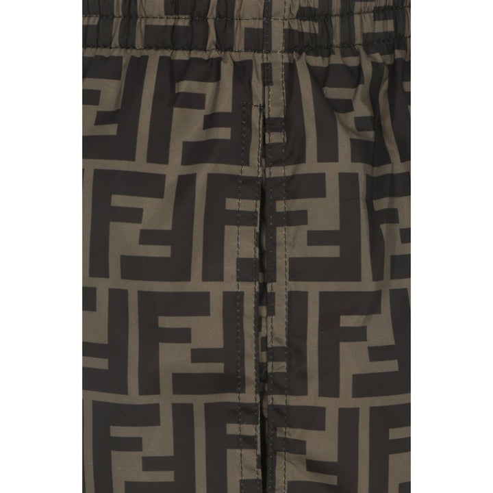 Fendi Brown Polyester Swim Shorts