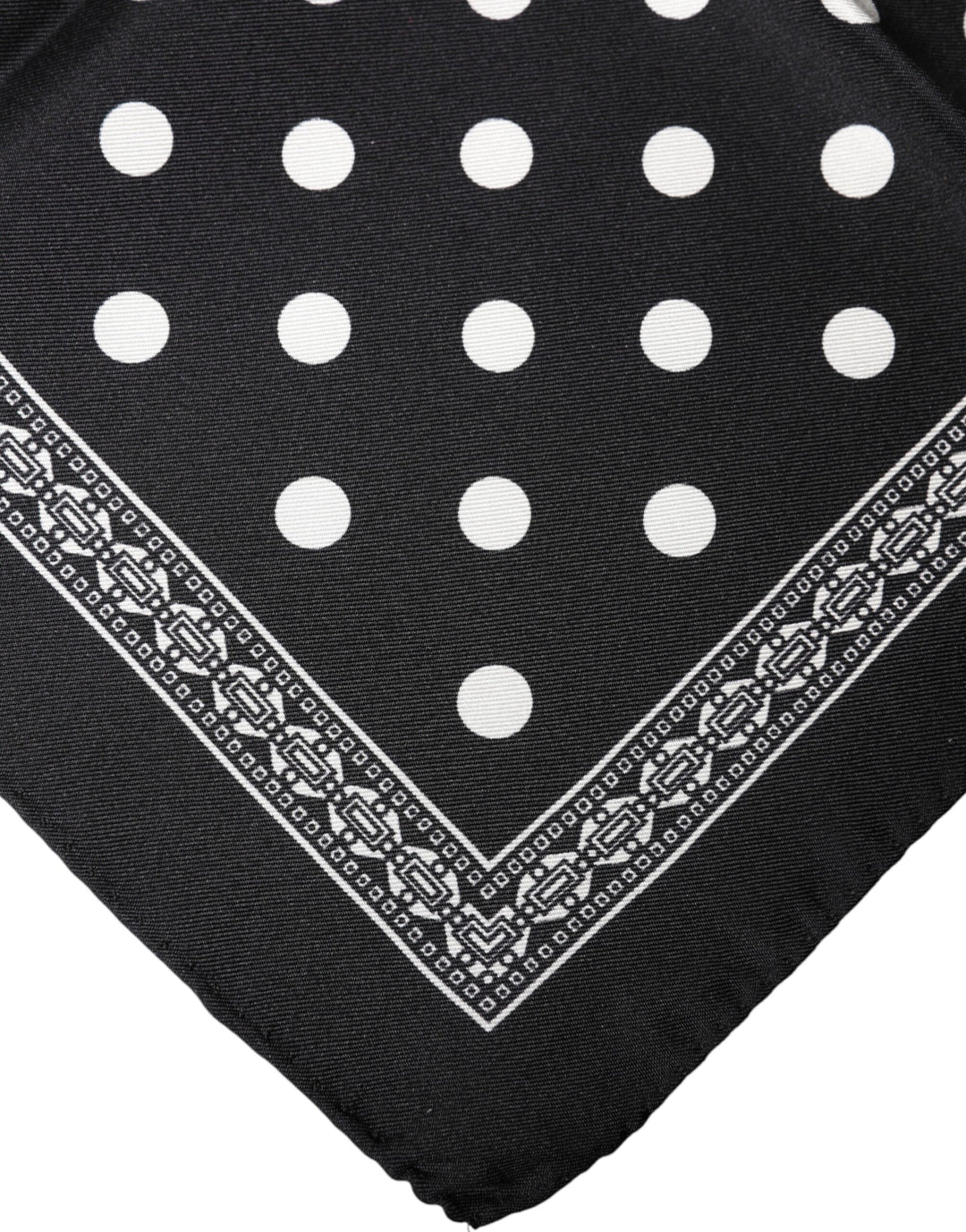Dolce & Gabbana Black Polka Dot Square Handkerchief Scarf