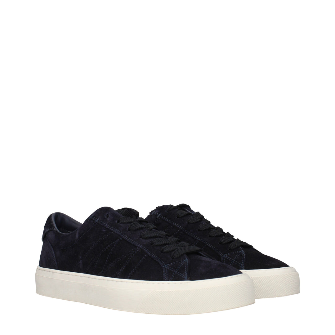 Moncler Blue Leather Low Top Sneakers
