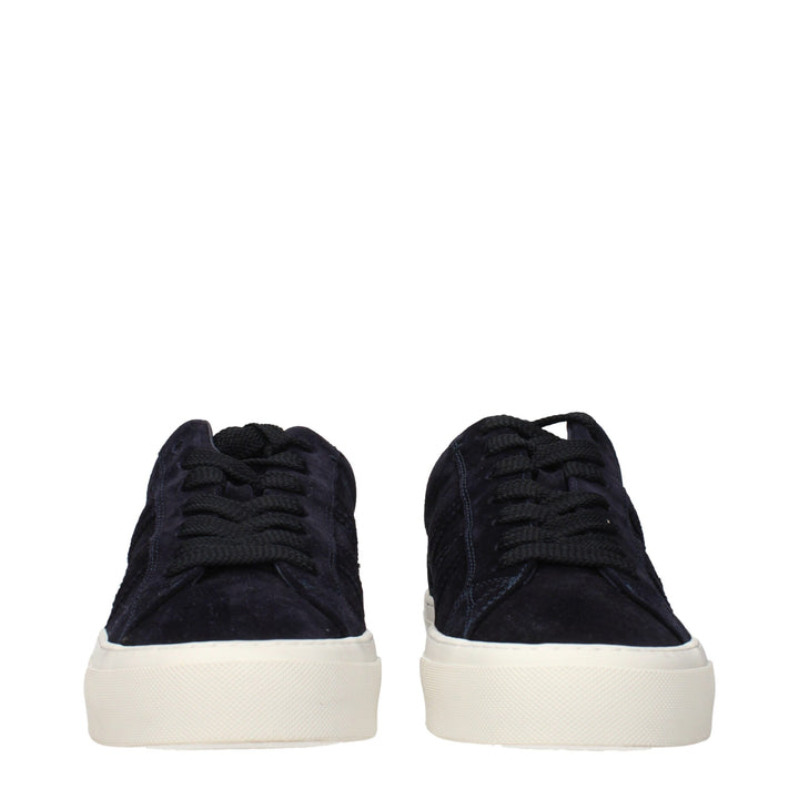 Moncler Blue Leather Low Top Sneakers