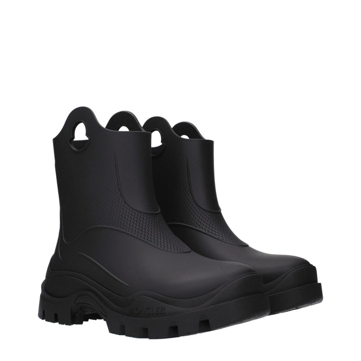 Moncler Black Cotton Ankle Boots