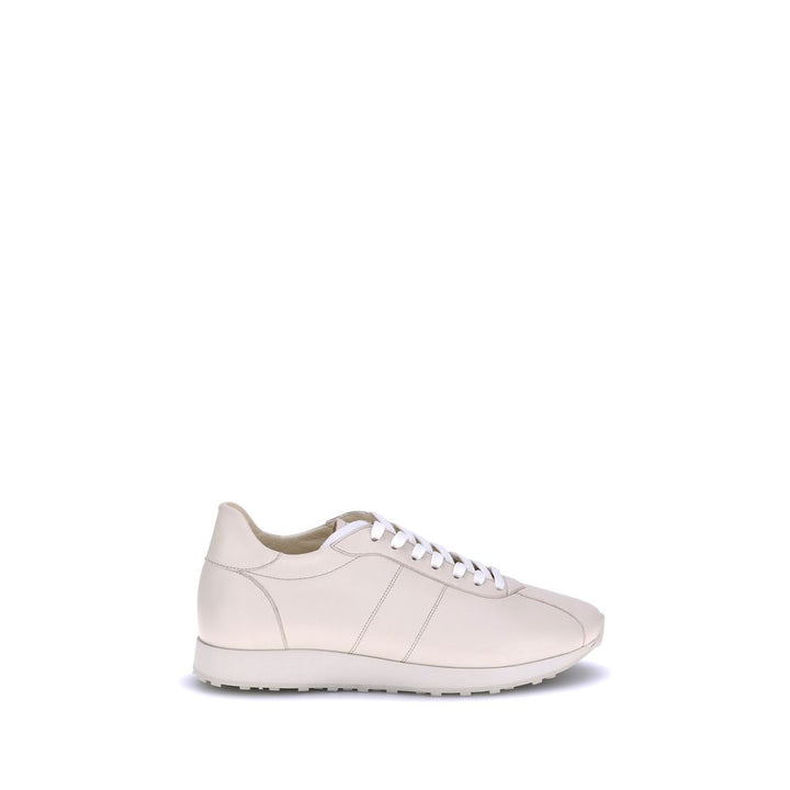 The Row Cream Calf Leather Bos Taurus Low Top Sneakers