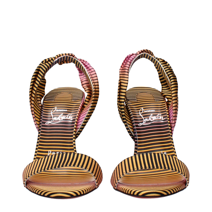 Christian Louboutin Multicolor Fabric Stiletto Heel Sandals