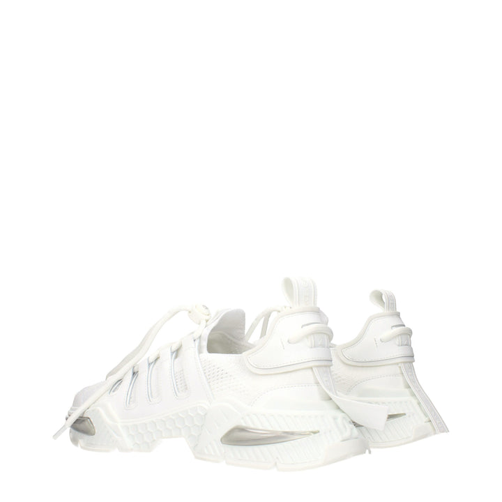 Dolce & Gabbana White Fabric Athletic Sneakers