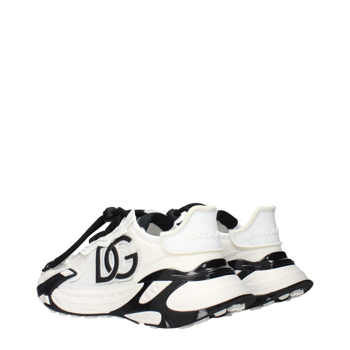 Dolce & Gabbana White Fabric Athletic Sneakers