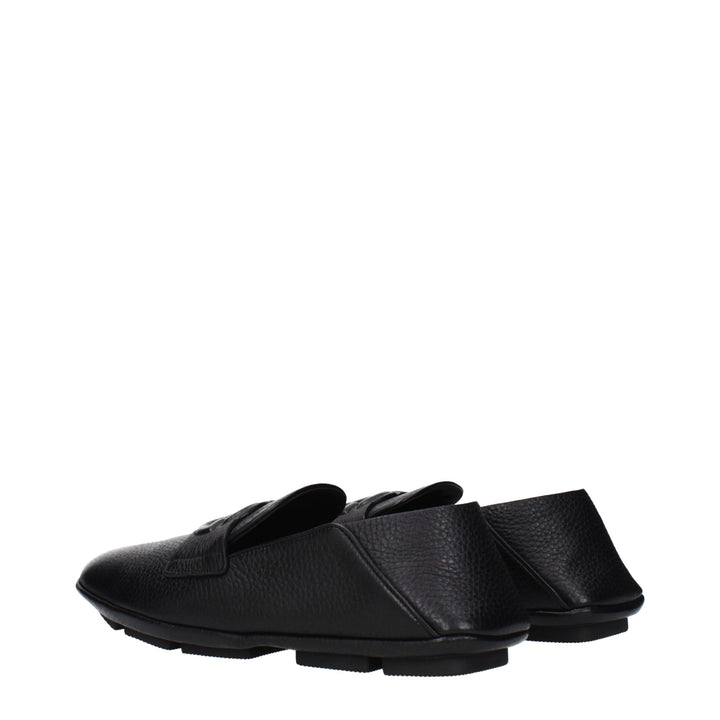 Dolce & Gabbana Black Leather Slip-On Loafers