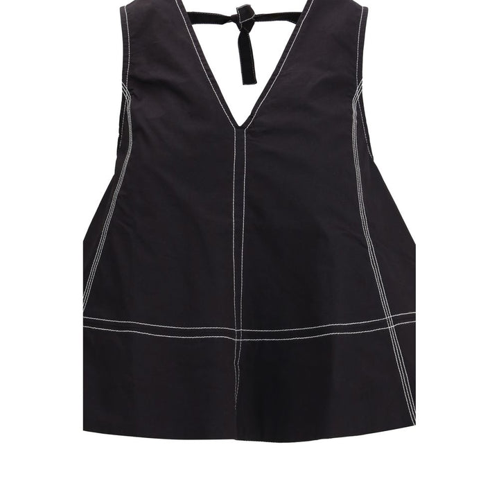 Ganni Black Elastane Top