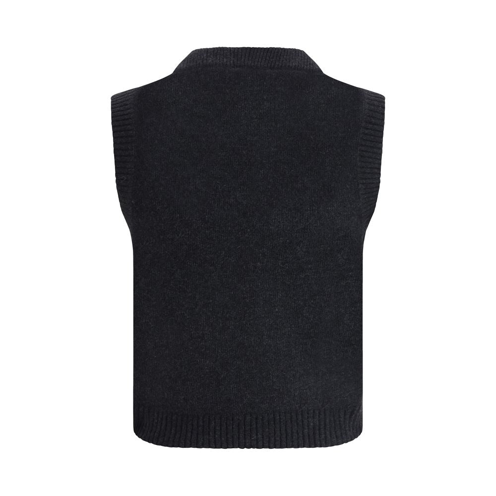 Ganni Black Wool Top