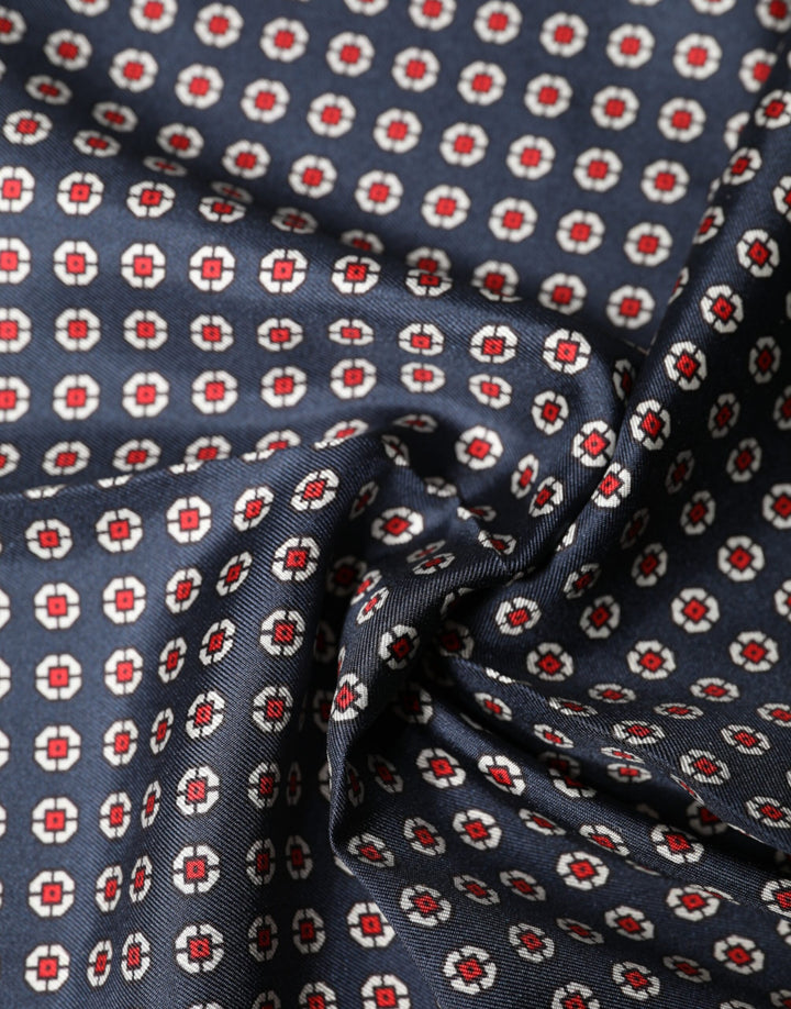 Dolce & Gabbana Blue Patterned Silk Square Handkerchief Scarf
