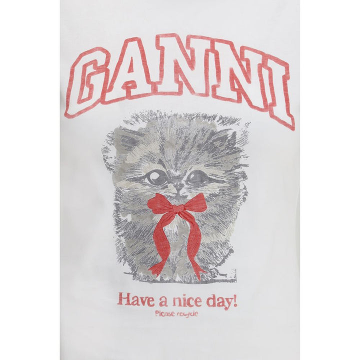 Ganni White Cotton T-Shirt