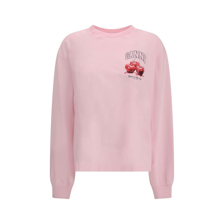 Ganni Multicolor Cotton Long Sleeve T-Shirt