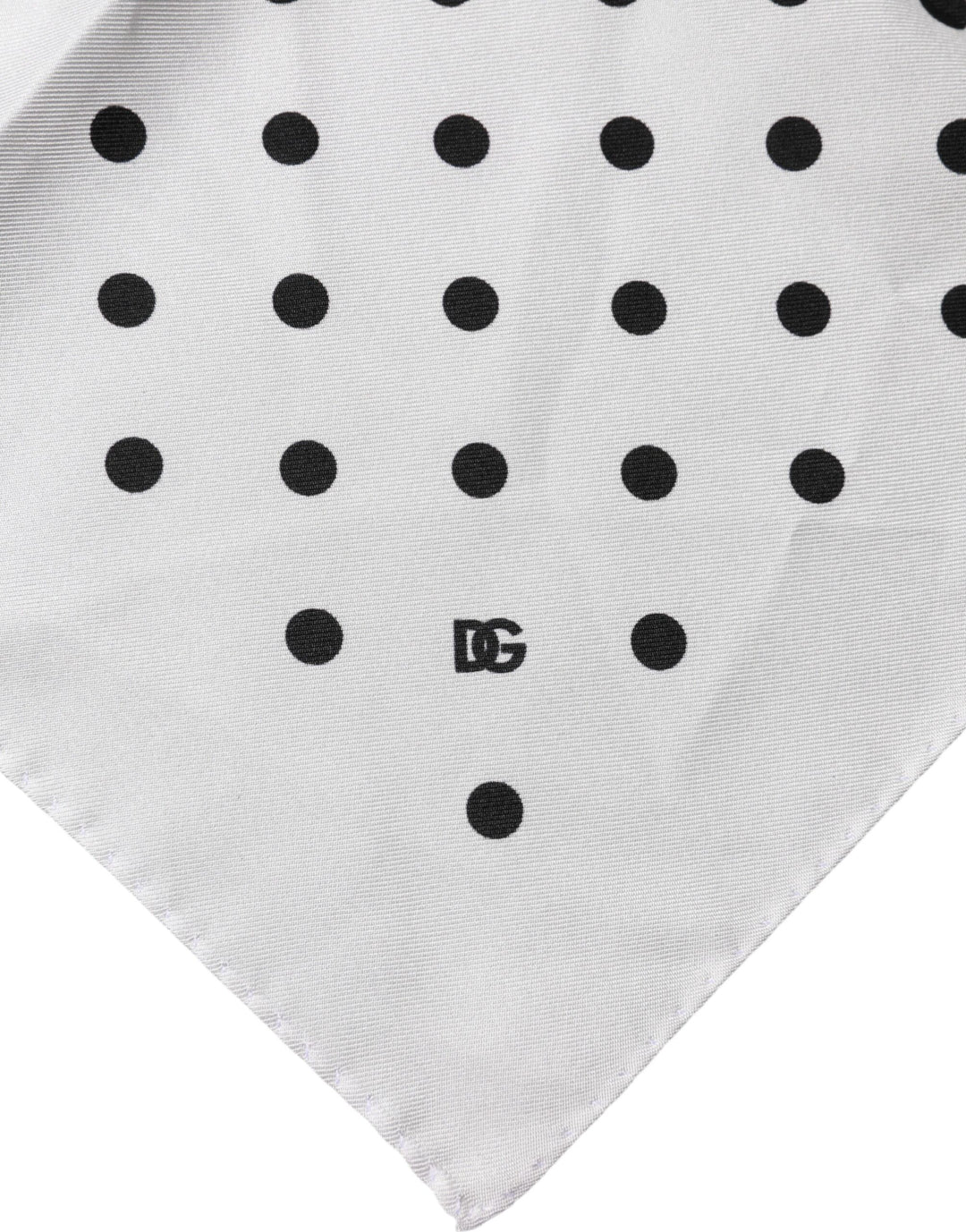 Dolce & Gabbana White Polka Dot Square Handkerchief Scarf