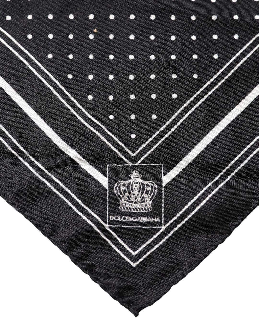 Dolce & Gabbana Scarf Black Poka Dot Men Square Handkerchief