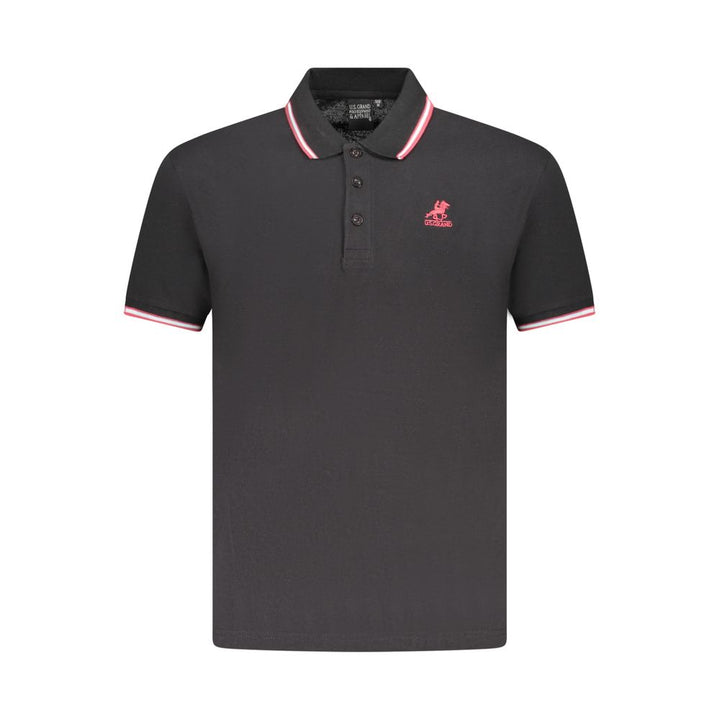 U.S. Grand Polo Black Cotton Polo Shirt