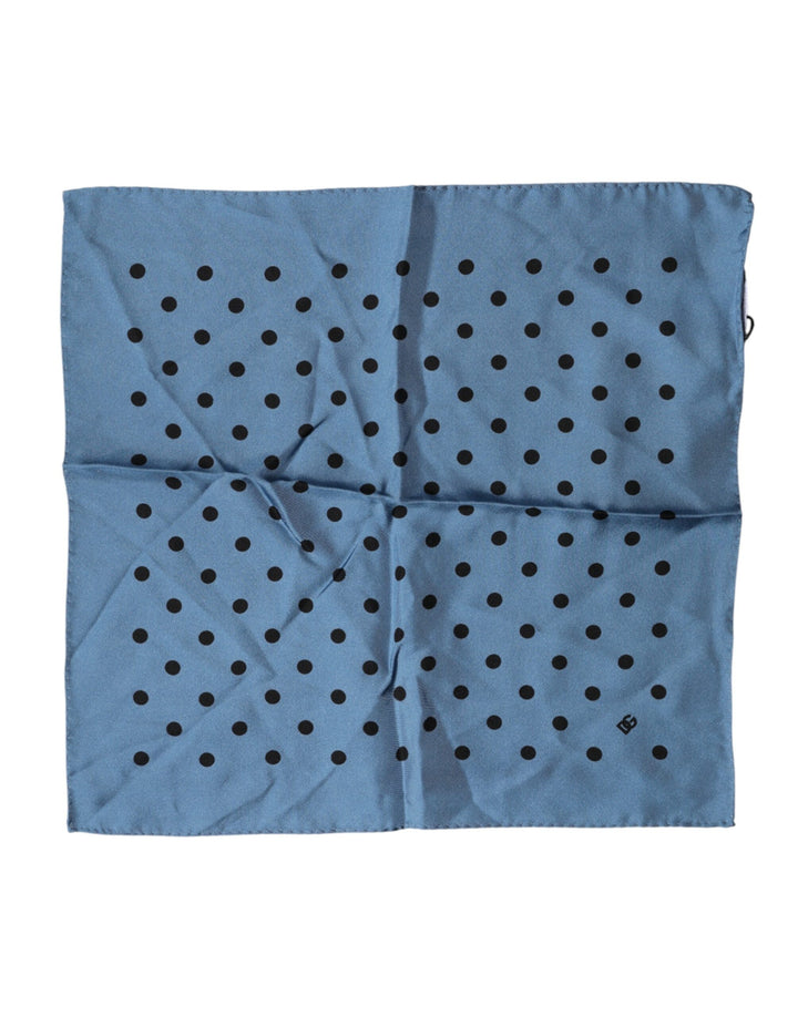 Dolce & Gabbana Blue Polka Dot Square Handkerchief Scarf