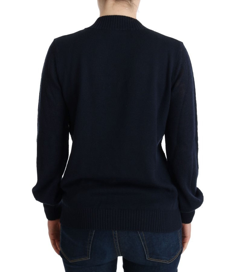 Costume National Blue V-Neck Lightweight Jumper Sweater
