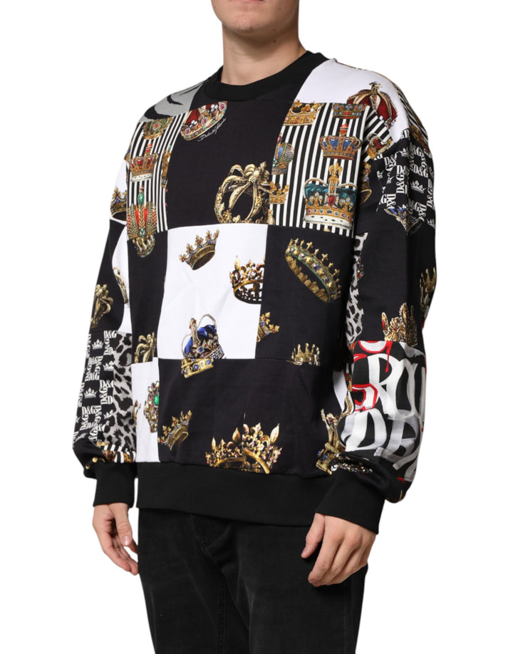 Dolce & Gabbana Multicolor Crown Print Sweatshirt Sweater