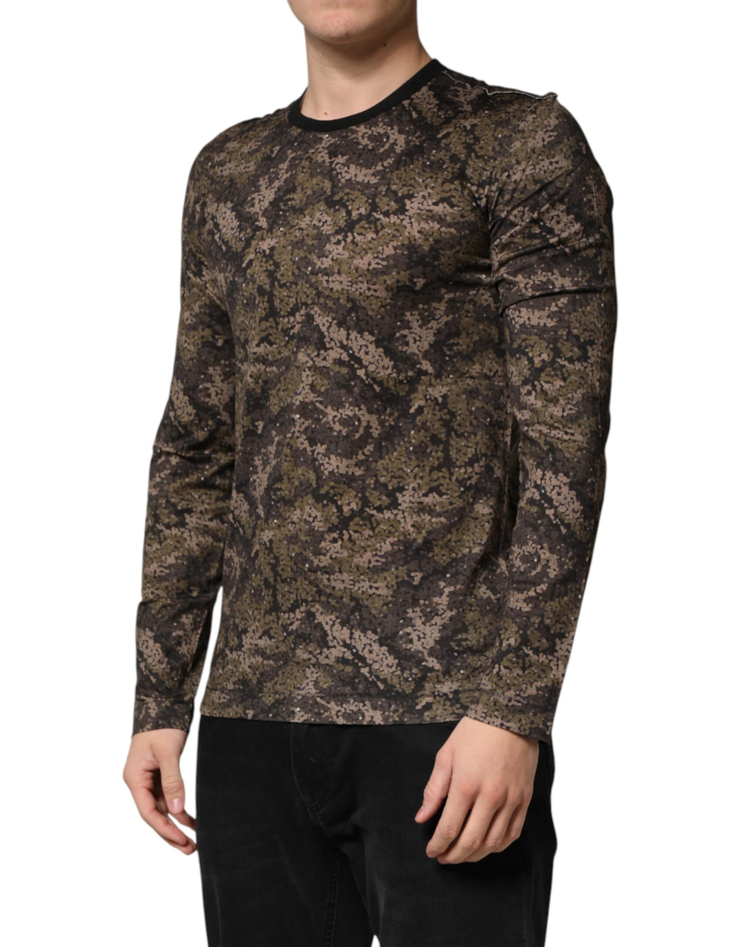 Dolce & Gabbana Multicolor Camouflage Long Sleeves T-shirt