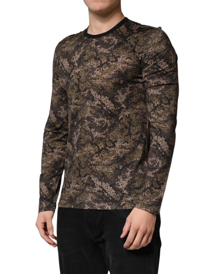 Dolce & Gabbana Multicolor Camouflage Long Sleeves T-shirt