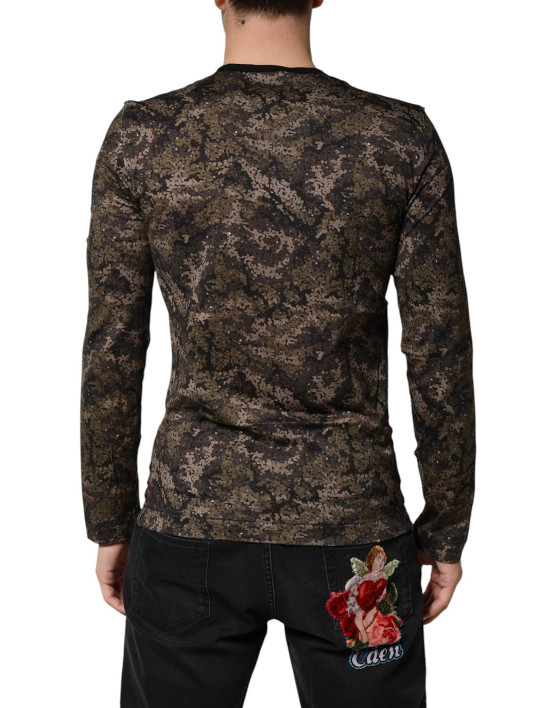 Dolce & Gabbana Multicolor Camouflage Long Sleeves T-shirt