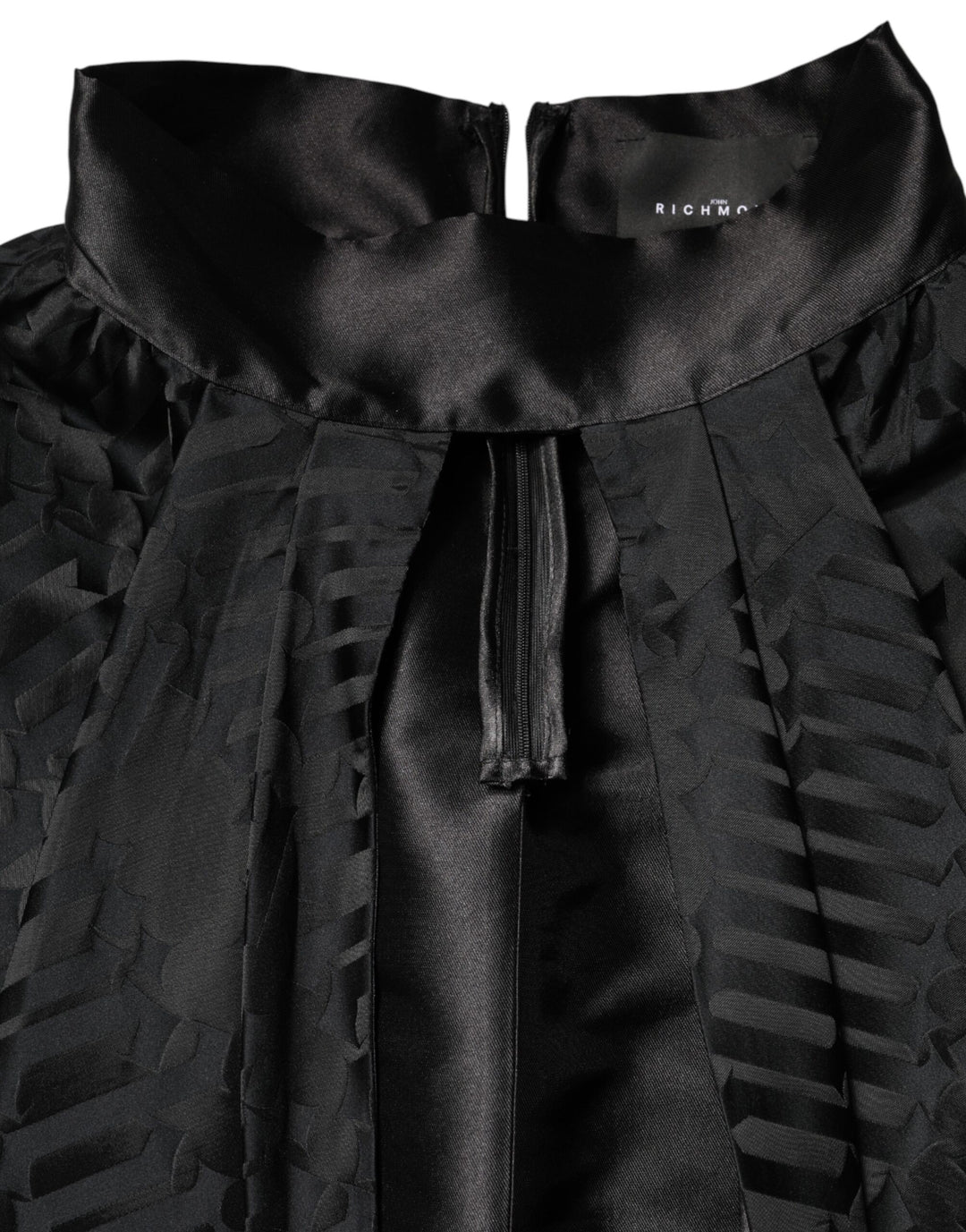 John Richmond Black Jacquard Deep V-neck Sleeveless 2 Pc Dress