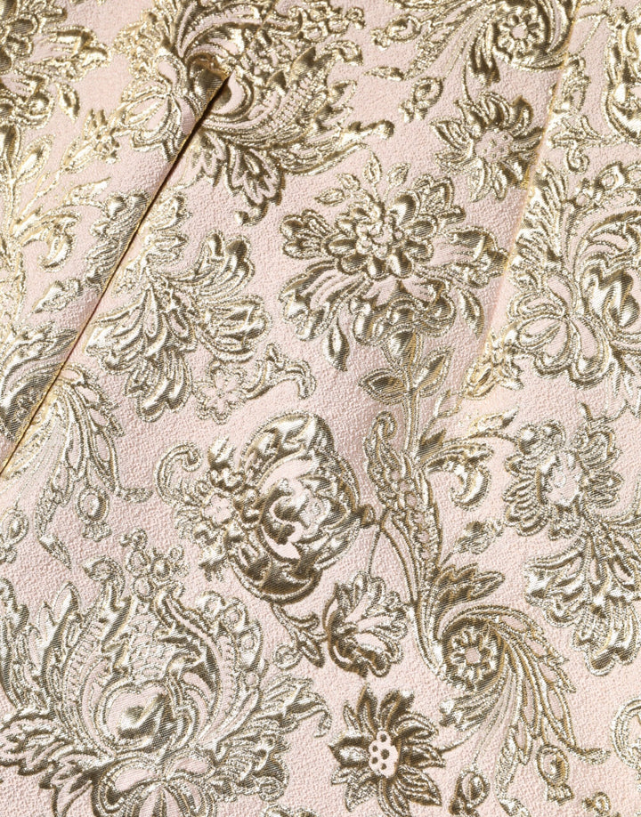 Dolce & Gabbana Beige Gold Floral Brocade Sleeveless Dress