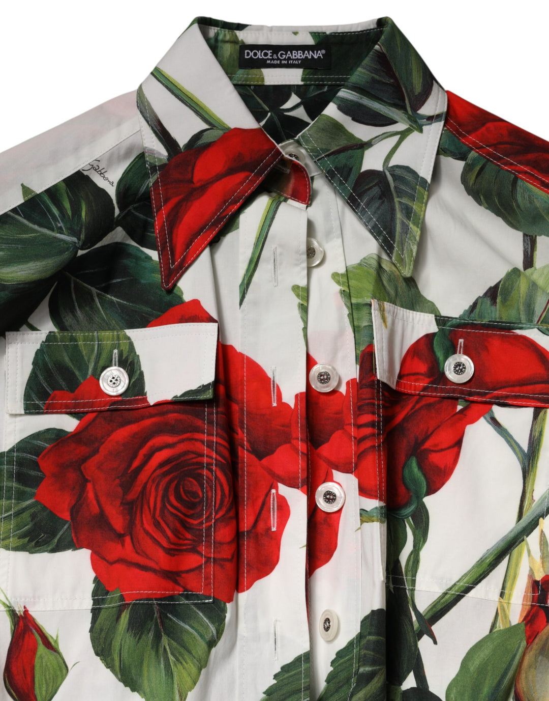 Dolce & Gabbana White Floral Print Cotton Jumpsuit Dress