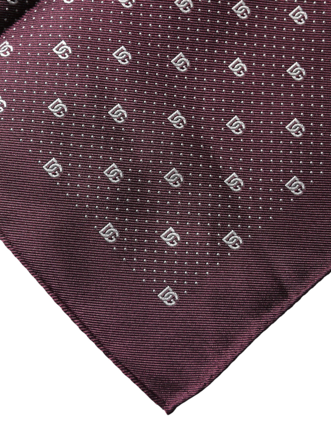 Dolce & Gabbana Maroon Logo Silk Square Handkerchief  Scarf