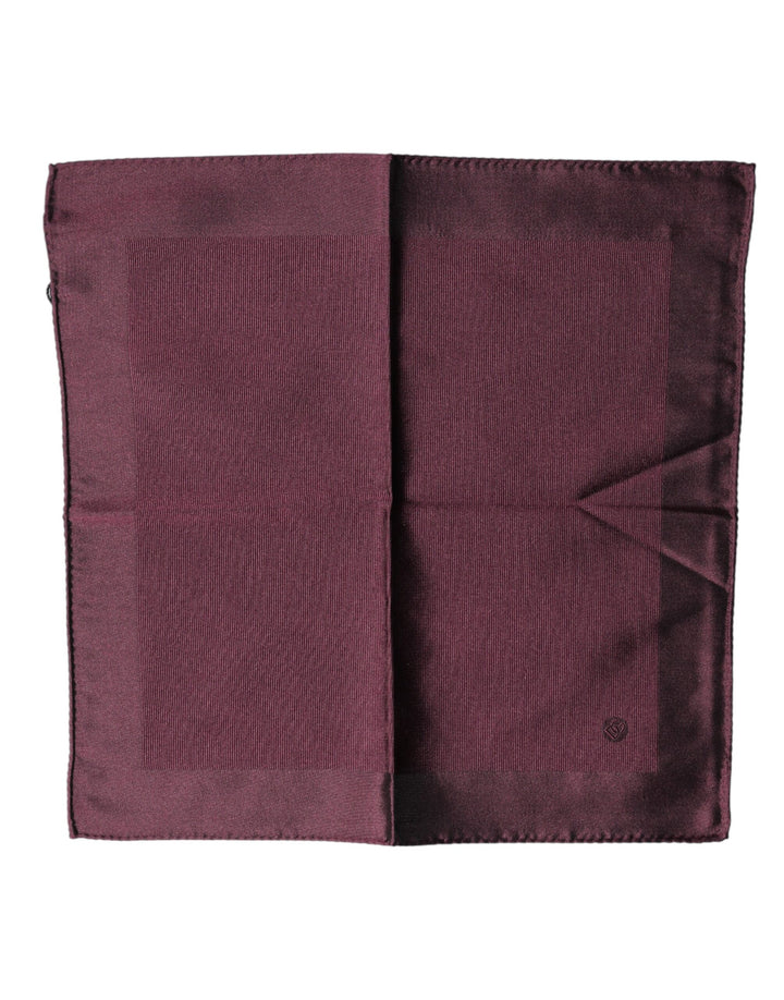 Dolce & Gabbana Maroon Logo Silk Square Handkerchief Scarf
