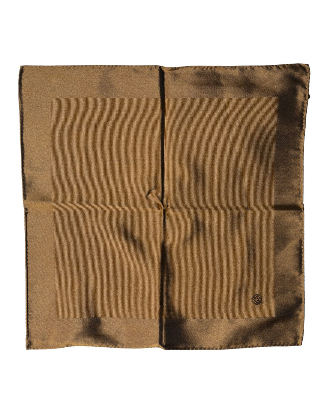 Dolce & Gabbana Brown Logo Silk Men Square Handkerchief Scarf