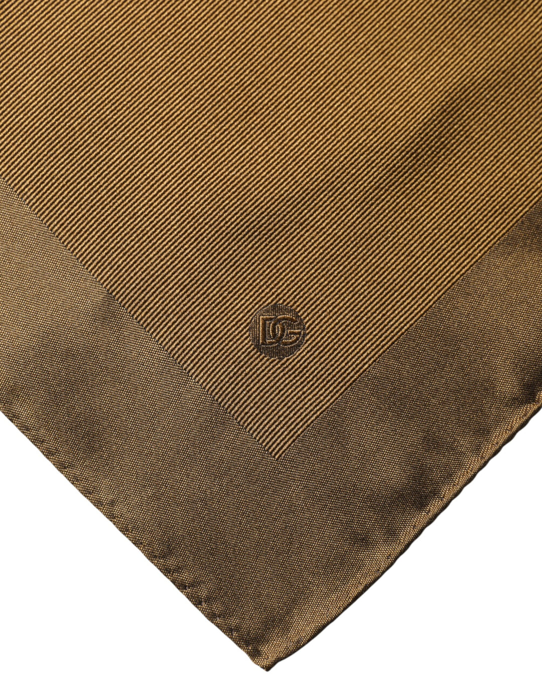 Dolce & Gabbana Brown Logo Silk Men Square Handkerchief Scarf