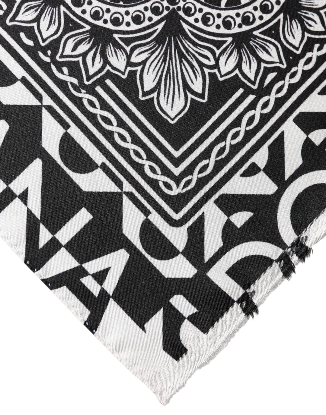 Dolce & Gabbana Black Bandana Print Silk Neck Foulard Scarf