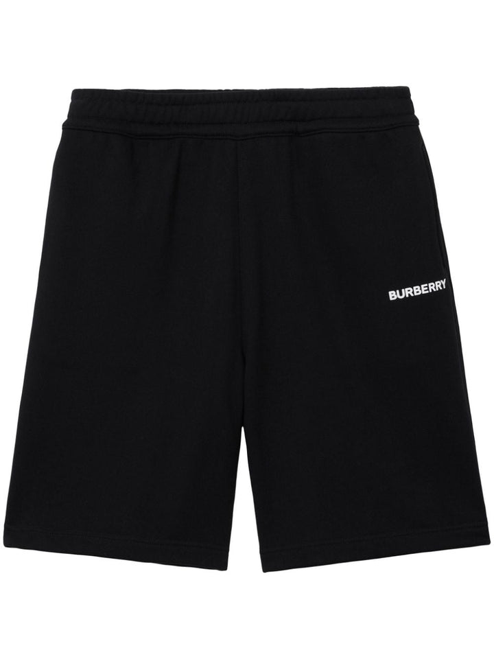 logo-print cotton track shorts-0