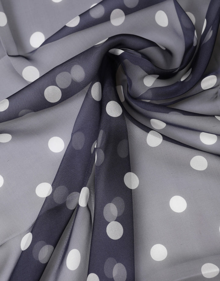 Dolce & Gabbana Blue Polka Dot Silk Neck Wrap Shawl 205cm x 132cm Scarf