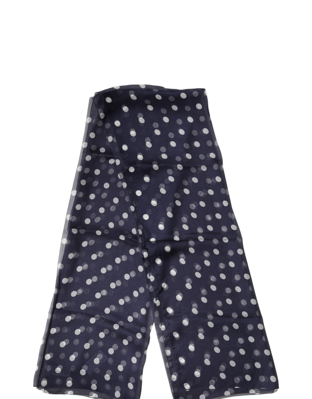 Dolce & Gabbana Blue Polka Dot Silk Neck Wrap Shawl 205cm x 132cm Scarf