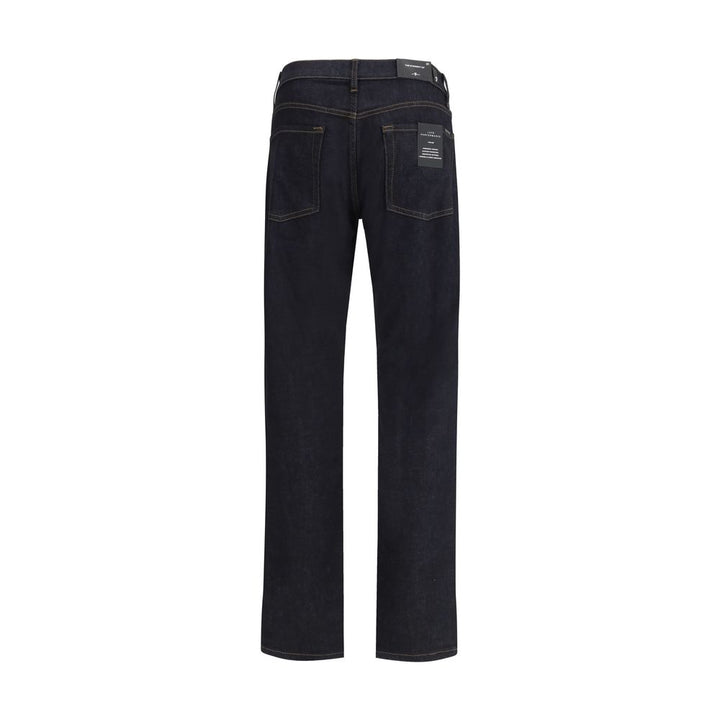 7FOR Blue Cotton Straight-Leg Jeans