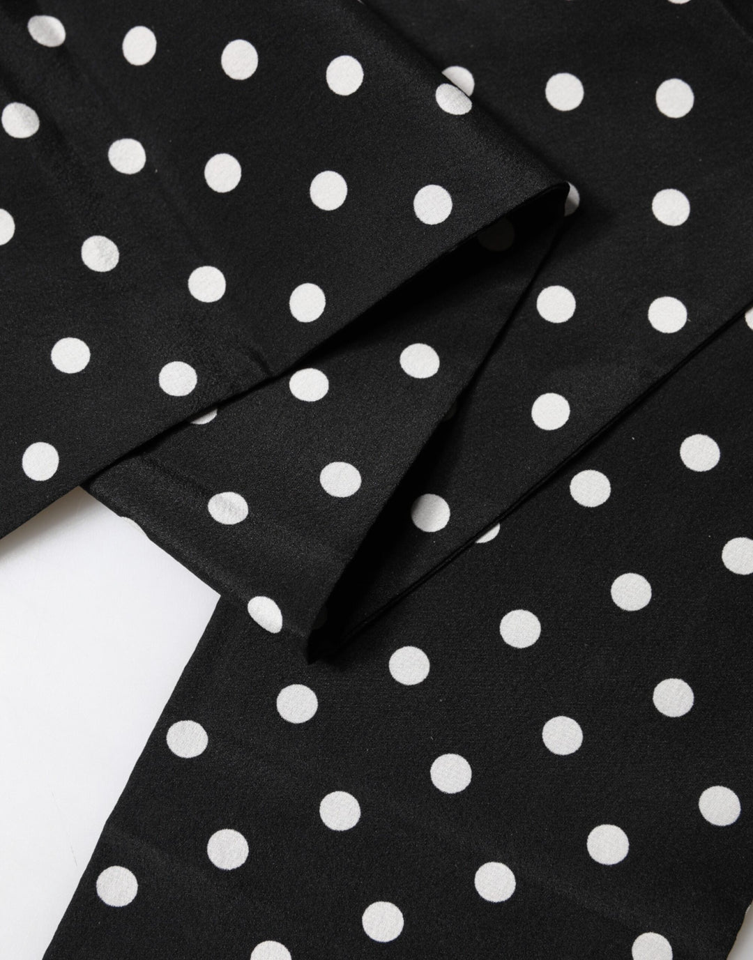 Dolce & Gabbana Black Polka Dot Neck Wrap Foulard 150cm x 12.5cm  Scarf