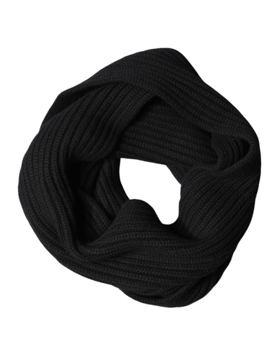 Dolce & Gabbana Black Cashmere Knit Neck Wrap Shawl 202cm x 26cm  Scarf