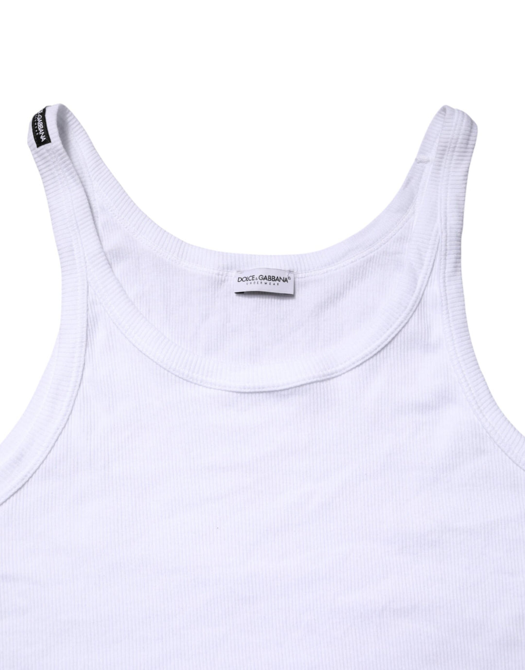 Dolce & Gabbana White Sleeveless Round Neck Tank Top T-shirt