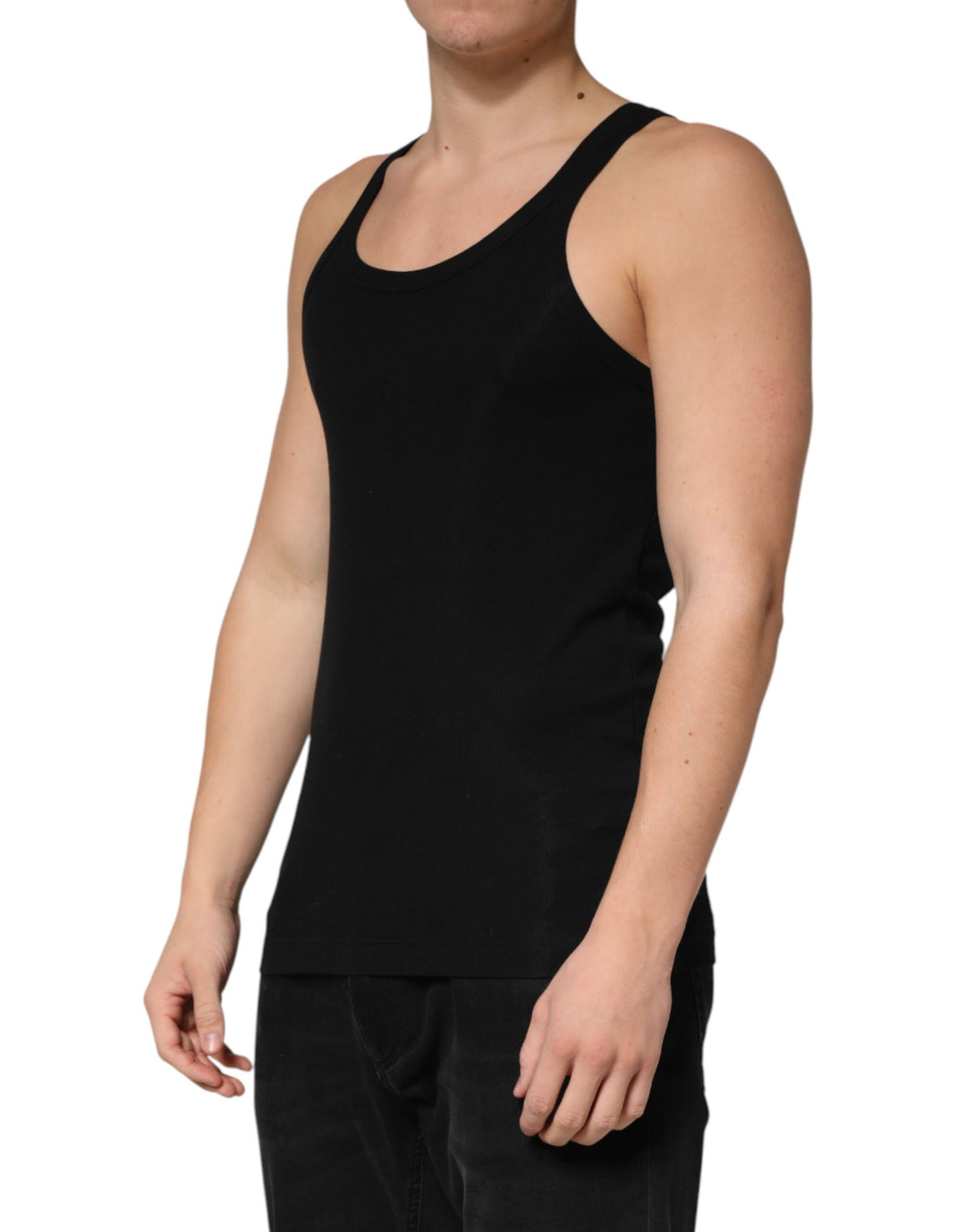 Dolce & Gabbana Black Sleeveless Round Neck Tank Top  T-shirt